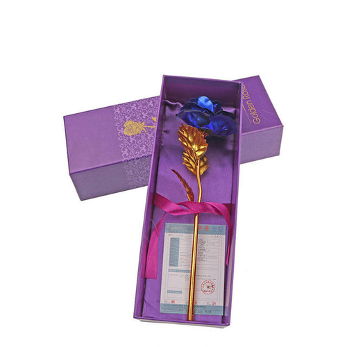 Blue 24K Gold Dipped Rose