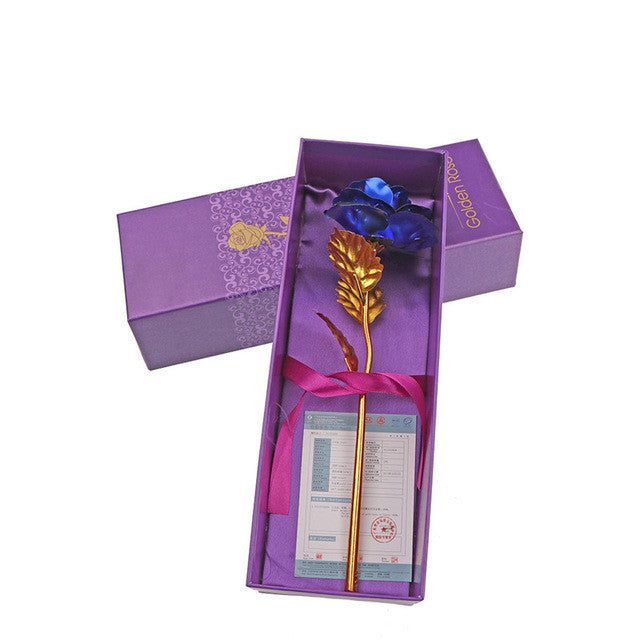 Blue 24K Gold Dipped Rose